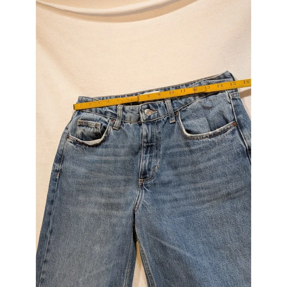 Zara blue denim straight leg jeans size 6 - Picture 2 of 8
